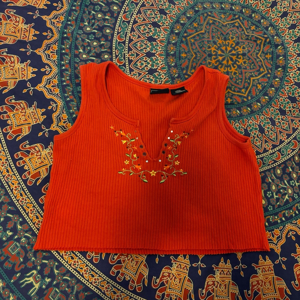 Route 66 embroidered tank top